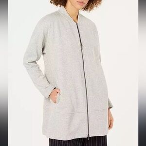 NWT Eileen Fisher Flight Jacket Brushed Cotton Terry Zip Front size XS